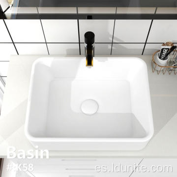 Cuenca de baño Ware Ware Cerámica Lavabo rectangular Cuenca